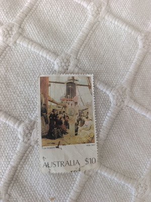 Australia 1977 Stamp like new, $10 Coming South by Tom Roberts