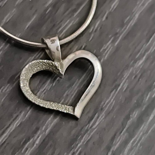 Silver chain pendant necklace used, 40 cm length