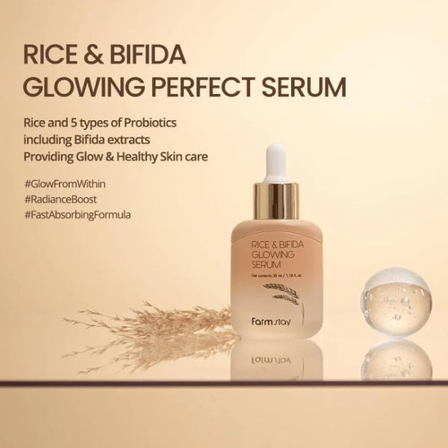 Rice & Bifida Glowing Perfect Serum 35ml by Farmstay new
