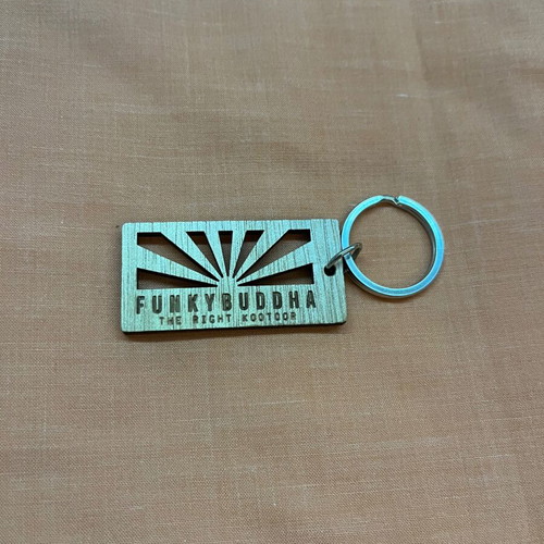 Funky Buddha wooden keychain new