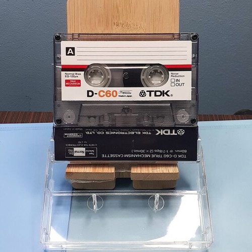 Cassette tape C60 custom retro style, like new, transparent shell