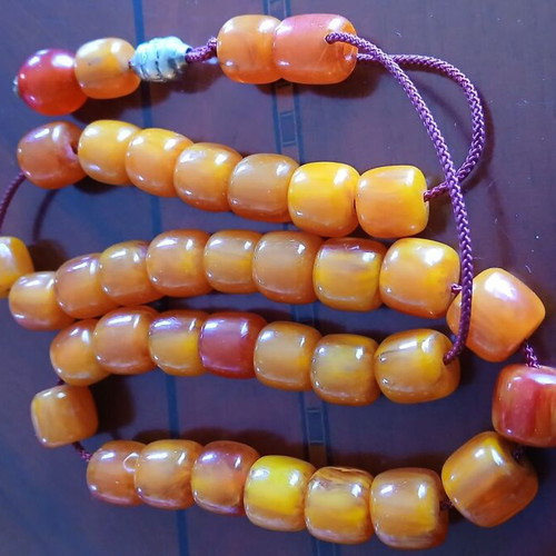 Mastic worry beads used with 33 beads and silver bead
