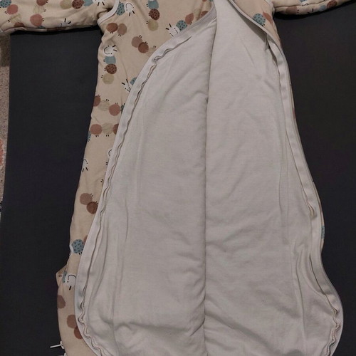 Sleeping bag 2.5 tog (65 - 80 cm) cotton like new with zipper and detachable sleeves
