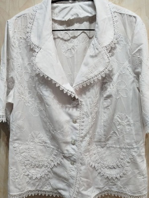 Vintage shirt blazer embroidered with lace, like new, size XXL-3XL
