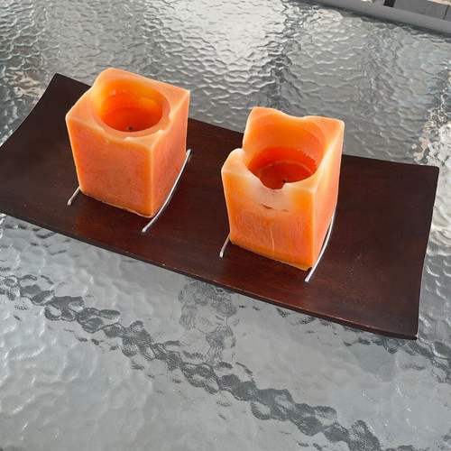 Wooden candle holder from exotic wood used