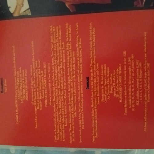Yngwie Malmsteen Trial By Fire Live In Leningrad vinyl like new, metal