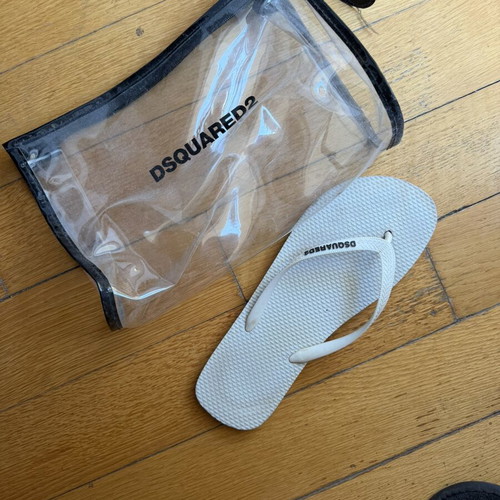Dsquared2 flip flops size 43 white like new