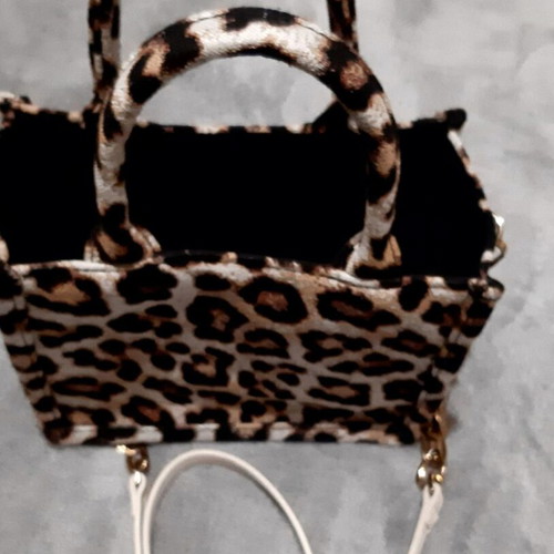 H&M animal print handbag with long strap, new