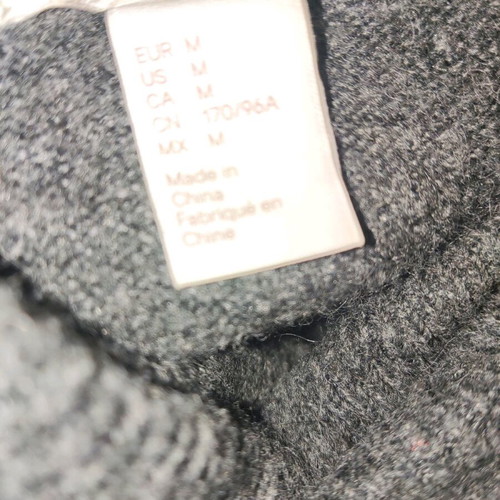 H&M turtleneck sweater like new, charcoal gray wool asymmetric