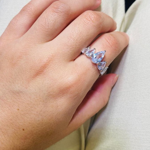 Silver 925 ring handmade with zircon stones, new
