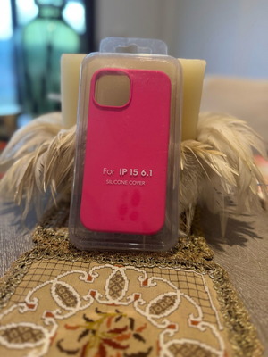 iPhone 15 Silicone Case in Bright Pink Color