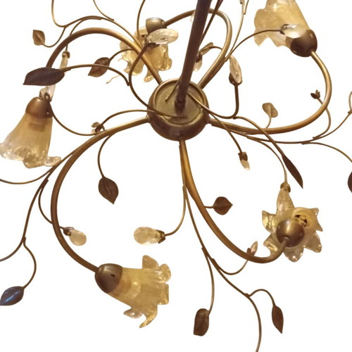 Bronze 5-Light Ceiling Lamp like new with Swarovski crystals