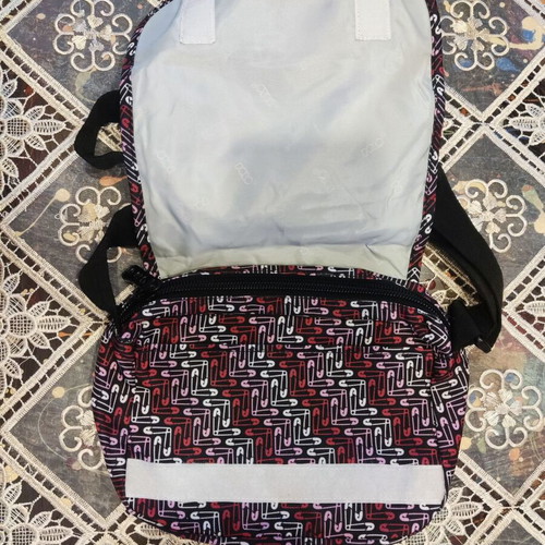 Polo vintage fabric crossbody bag with safety pin pattern