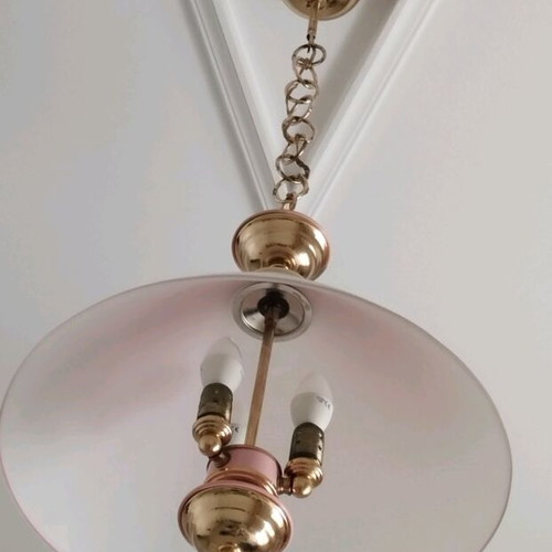 Vintage opaline lamp soft pink used