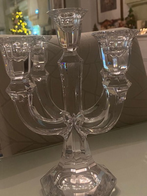 Vintage crystal candlestick 5 holders, 26cm height, new