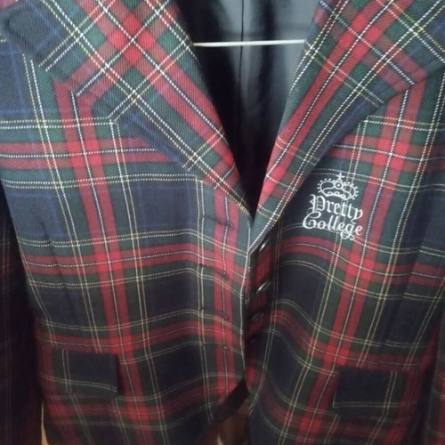 Benetton plaid jacket like new, girls' size 158 cm
