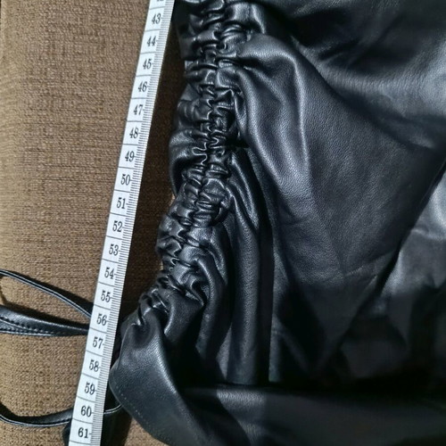 Zara leatherette draped top used, black, size S