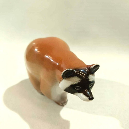 Lomonosov handmade decorative raccoon figurine like new porcelain