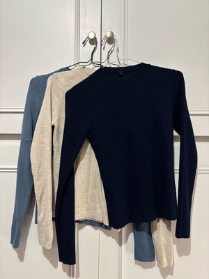 Rib blouses small size Trendyol like new, blue and beige, pack of 4
