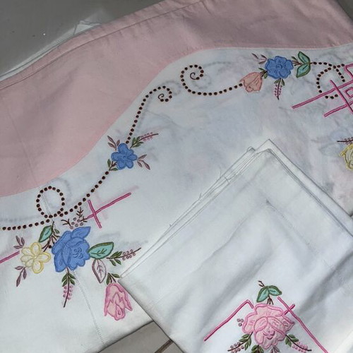 Vintage bed sheet set for double bed, new cotton