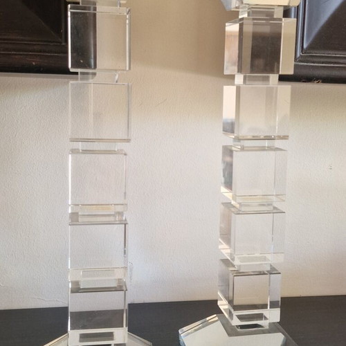 Crystal candlesticks set of 2, like new