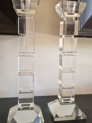 Crystal candlesticks set of 2, like new