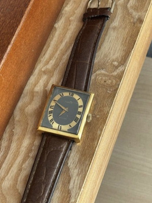 Tissot Stylist vintage ρολόι με μηχανισμό χειρός, μεταχειρισμένο, μαύρο και καφέ