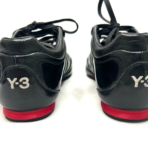 Y-3 Yoshi Yamamoto x adidas leather trainers used, size 38, black and red