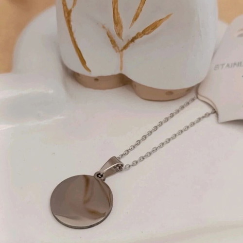 Steel necklace new made of stainless steel 45 cm, silver