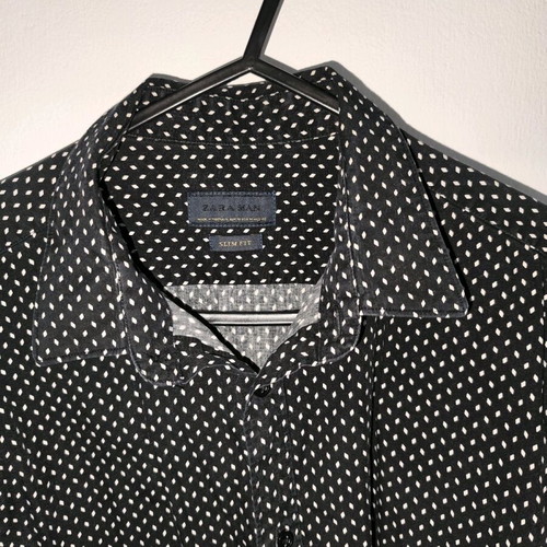 Zara shirt used, size S, slim fit, black and white