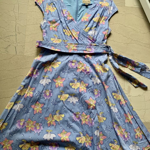 Lindy Bop Wrap Dress like new, colorful, cotton, size L