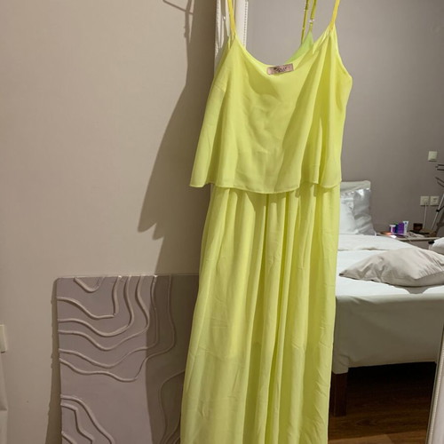 Jolly Boutique Women's Long Summer Dress Neon Yellow S/M like new