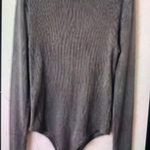 Long-sleeve bodysuit, gray, size M