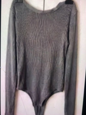 Long-sleeve bodysuit, gray, size M