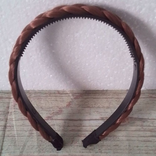 Children's braid-style hairband like new, black and brown