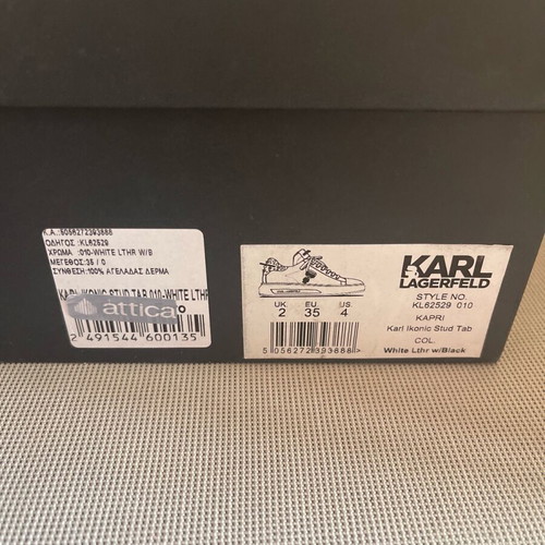 Karl Lagerfeld leather sneakers like new, white, size 35