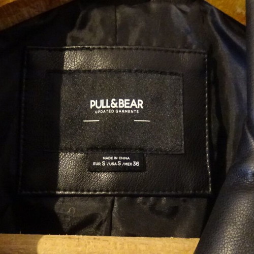 Pull & Bear leather jacket size S black like new