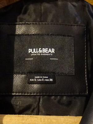 Pull & Bear leather jacket size S black like new