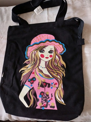Youth bag new with young girl figure fuchsia colors