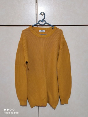 Bershka Men's Long-Sleeve Shirt Size M Like New Yellow