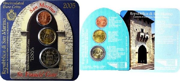  San Marino Mini Kit 2005  2 cent + 20 cent + periechi to 2 evro