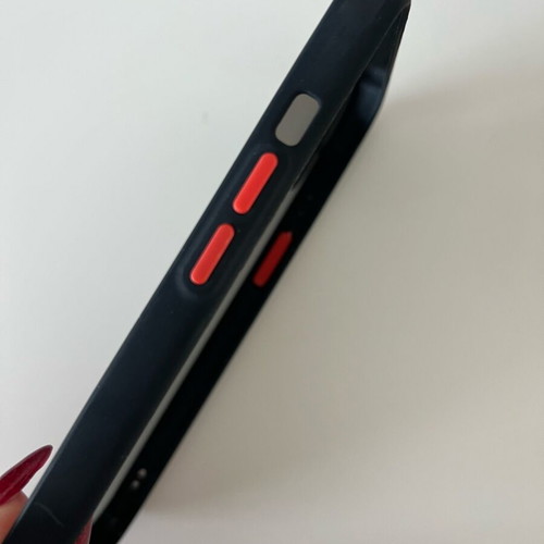 iPhone 13 case like new with monogram N and red button details