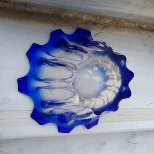 Egermann Bohemia crystal bowl, cobalt blue