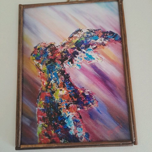 Mini prints like new, set of 4 colorful wall decorations approx. 10×14cm
