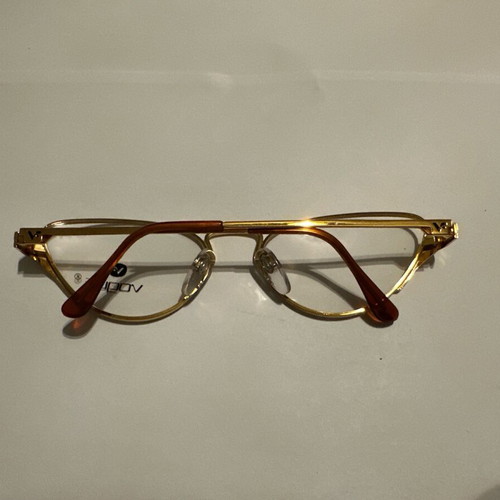 Vogue Vintage Metal Eyeglasses with Engraved Details and Tortoise