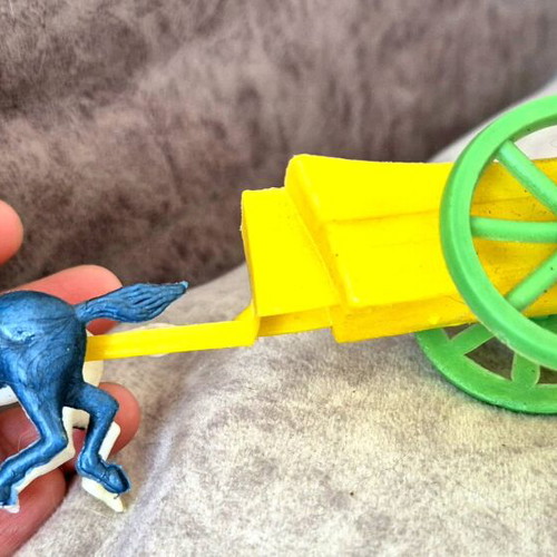 Greek carriage with horses used, plastic, 60s-70s