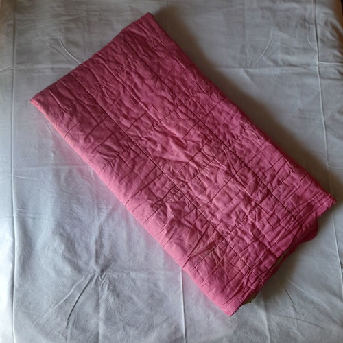Double quilt used, thin reversible pink and green