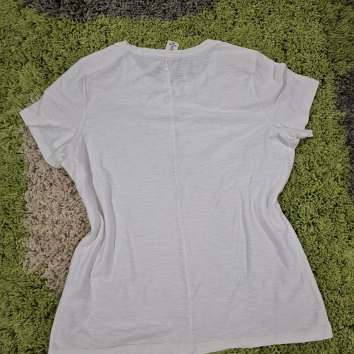 H&M Women Cotton T-Shirt Size L Like New Black and White