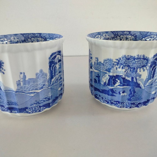Spode flowerpots set of 2 used, made in England c.1816