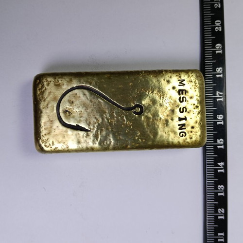Brass bar used, 293 grams, collectible with hook stamp